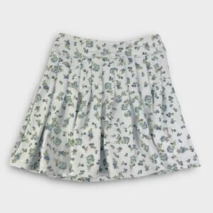 SAGE White Floral High Waist Pleated Tennis Skort Size Small